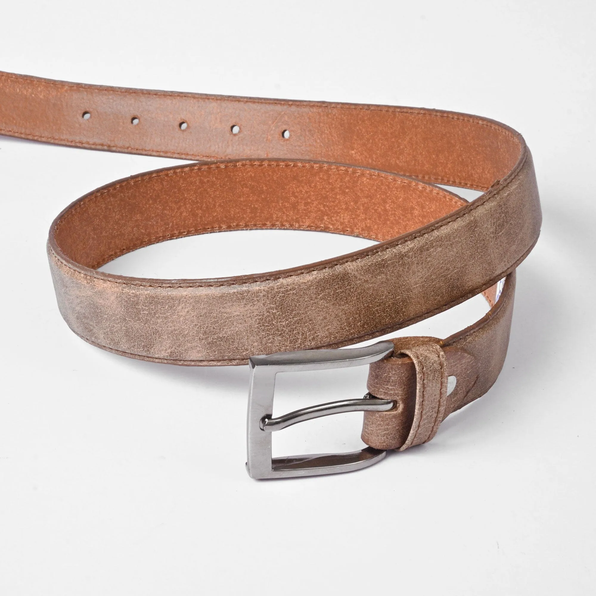 L&L Men's Ignacio Texture Design Leather Belt