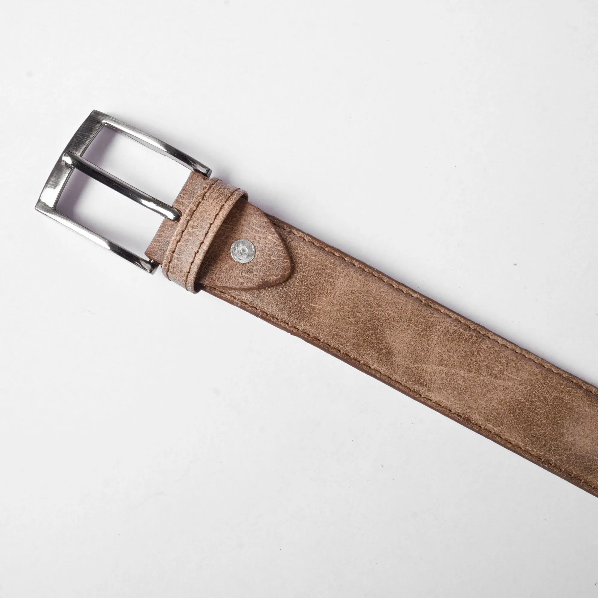 L&L Men's Ignacio Texture Design Leather Belt