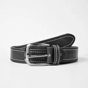 L&L Men's Zutphen Stitching Line Genuine Leather Belt