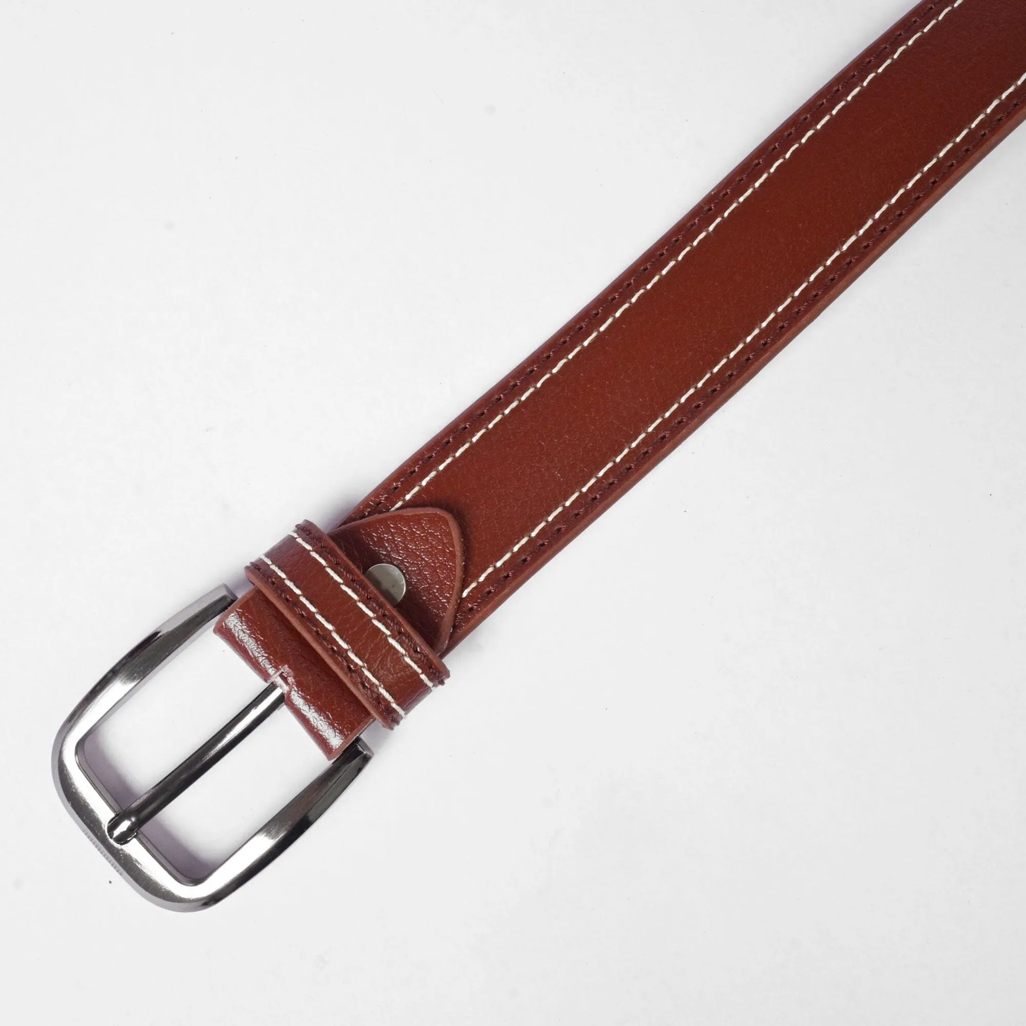 L&L Men's Zutphen Stitching Line Genuine Leather Belt