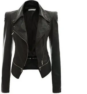 LovelyRLovely Women's Motorcycle Leather Jacket