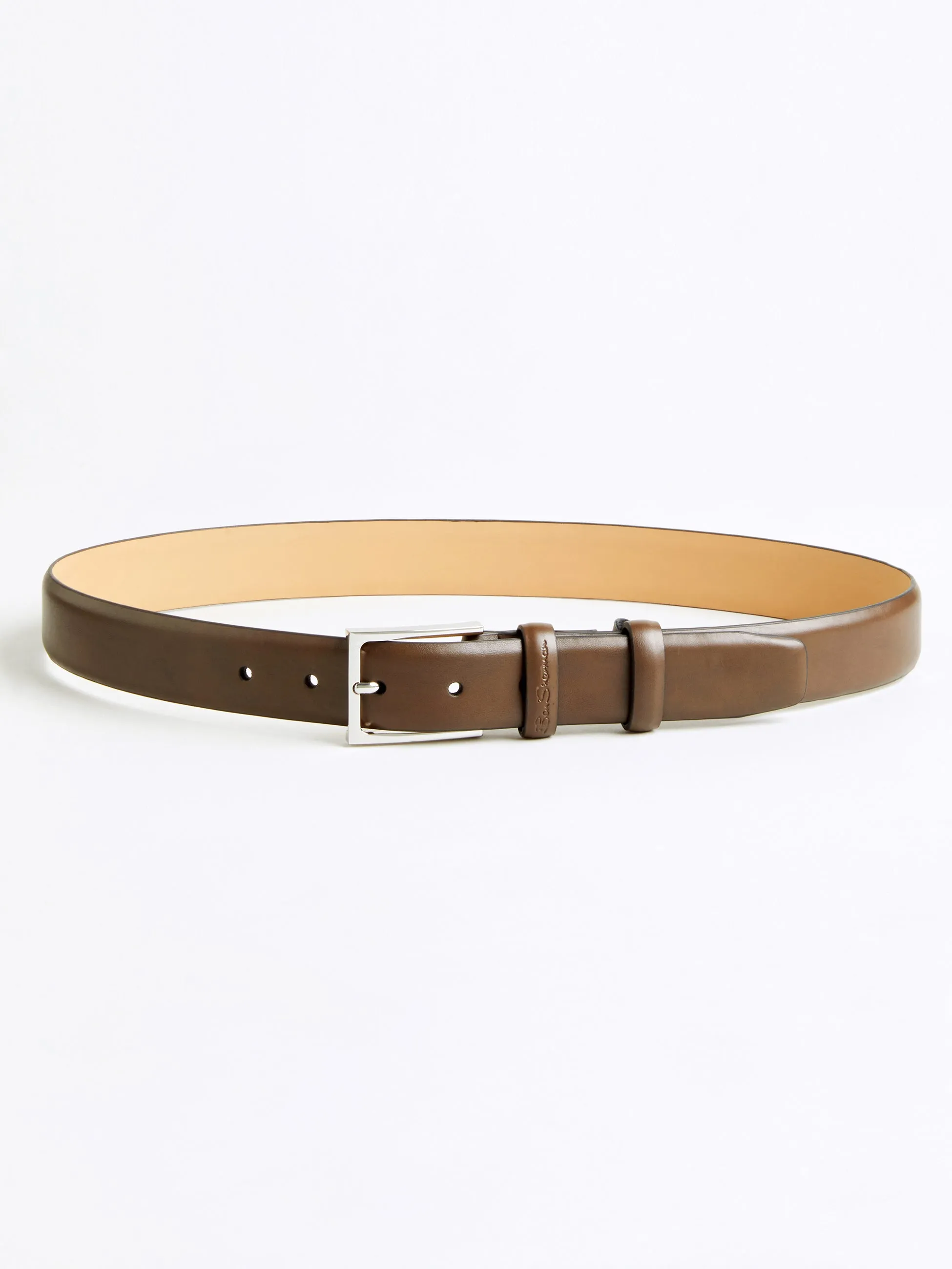 Lynton Leather Dress Belt - Brown