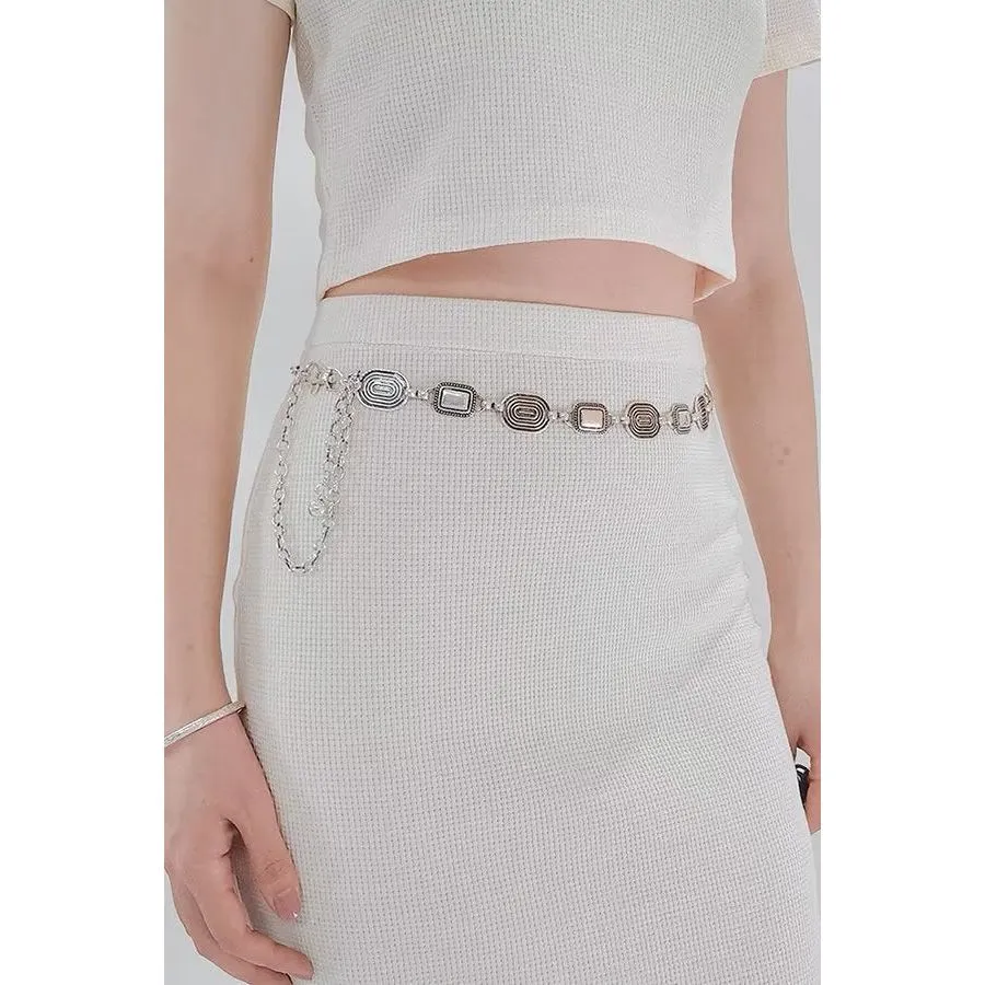MetalMyst Casual & Elegant Slim Metal Hanging-Buckle Belt