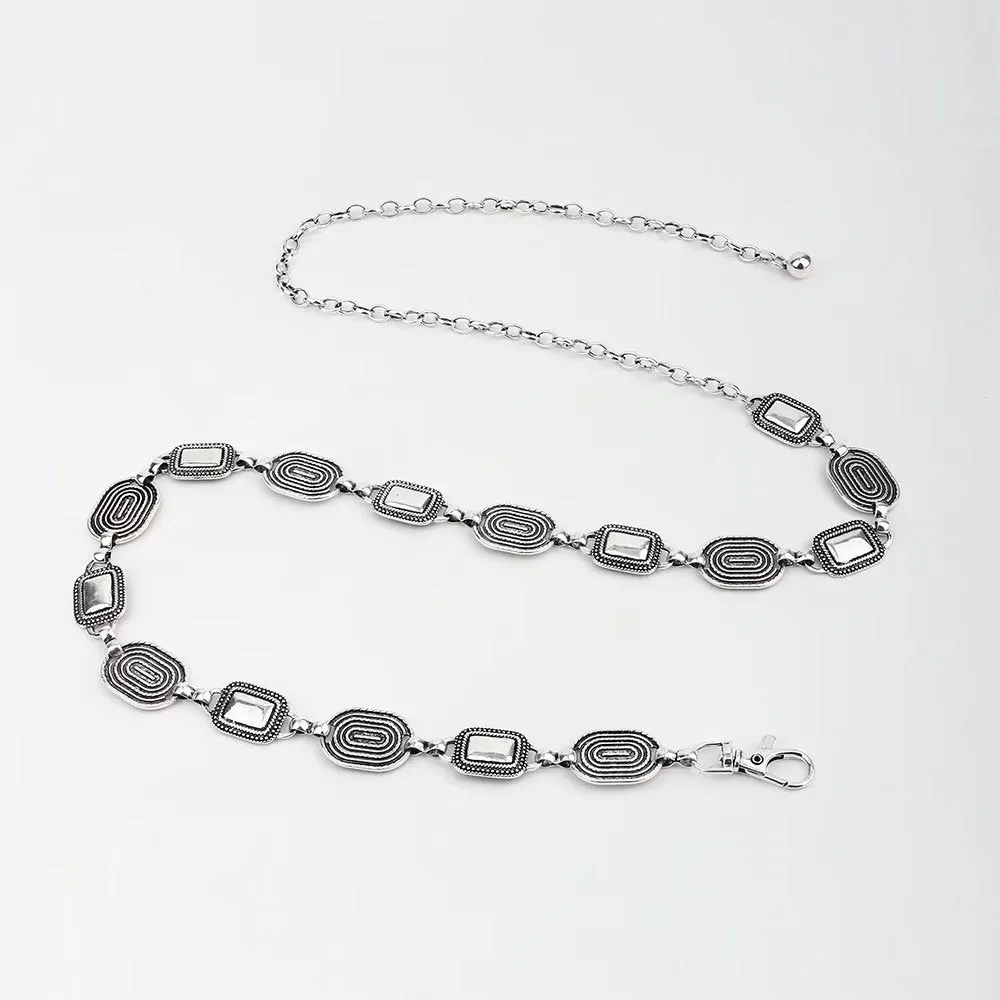 MetalMyst Casual & Elegant Slim Metal Hanging-Buckle Belt