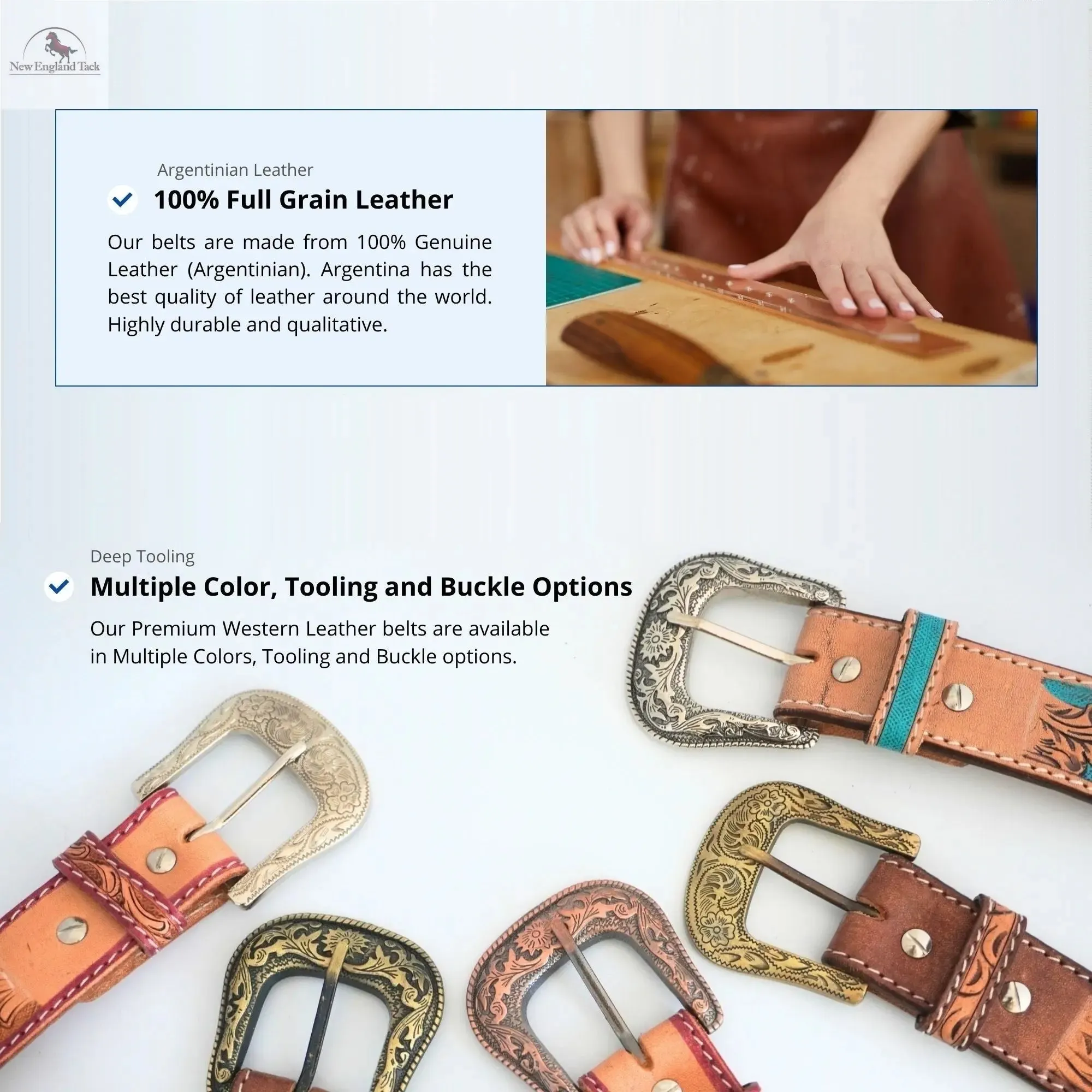 Resistance Western Cowgirl Cowboy Floral Tooled  Argentinian Leather Belt With Black Silver Buckle