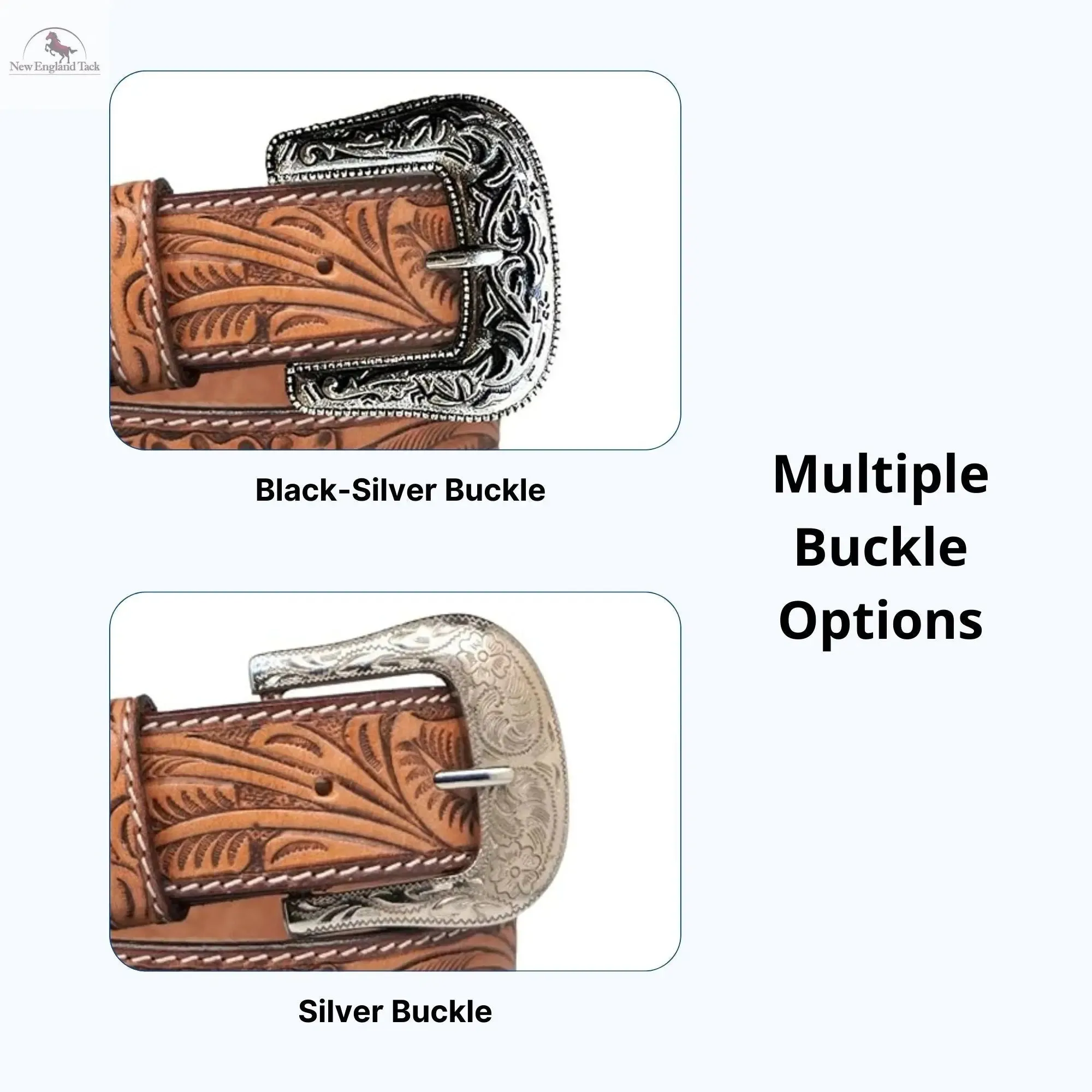 Resistance Western Cowgirl Cowboy Floral Tooled  Argentinian Leather Belt With Black Silver Buckle