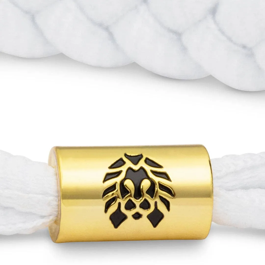 Solid Braided Bracelet: Zion II White / Medium/Large