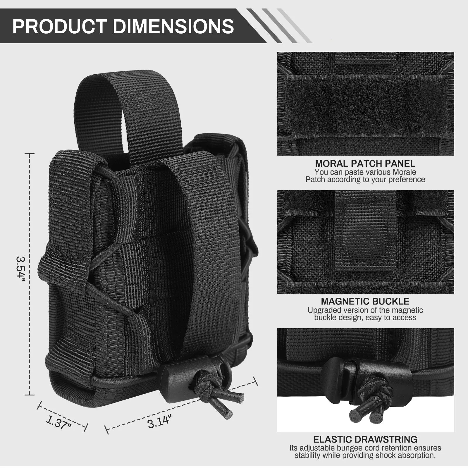 Tactical Handcuff Pouch, Open-Top MOLLE Handcuff Holster