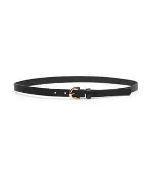 Texture Belt with Golden Buckle Black