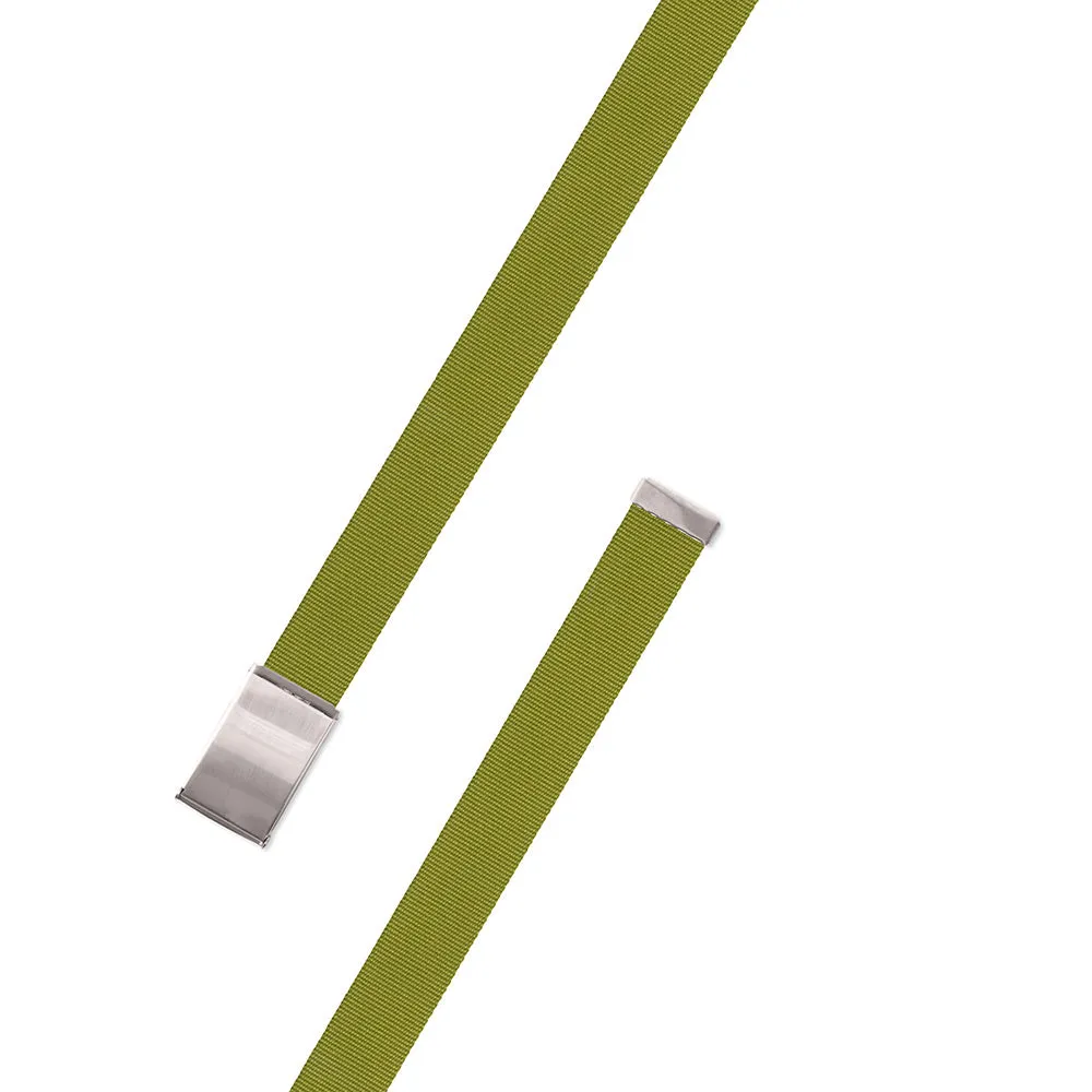 Textured Grass Green Belgian Surcingle Military Buckle Belt