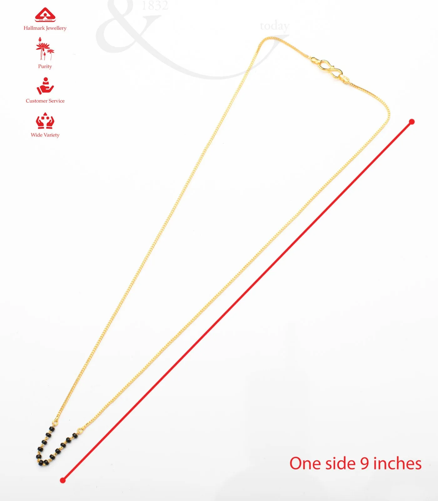 U- shape single chain Mangalsutra