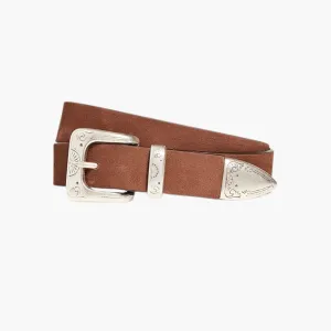 Western Suede Belt (Light Brown)