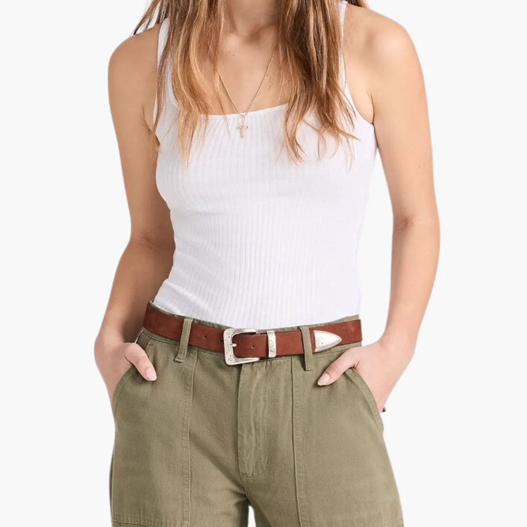 Western Suede Belt (Light Brown)