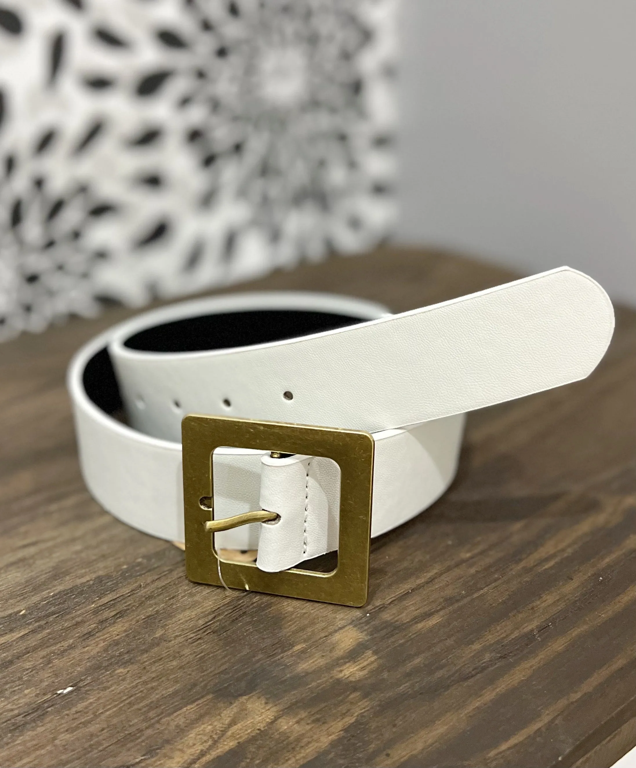 White Leather Belt FINAL SALE