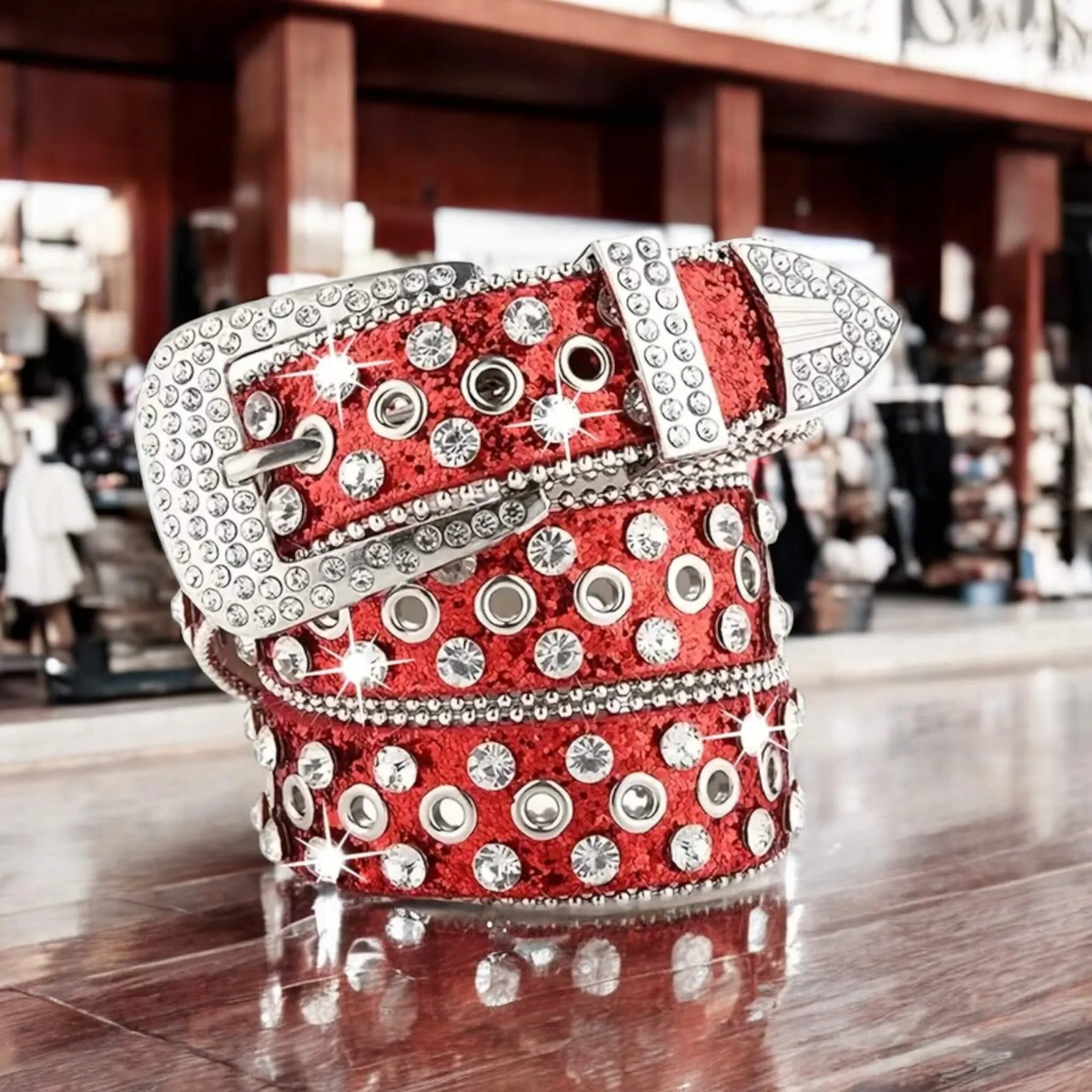 Women's Rhinestone Western Belts